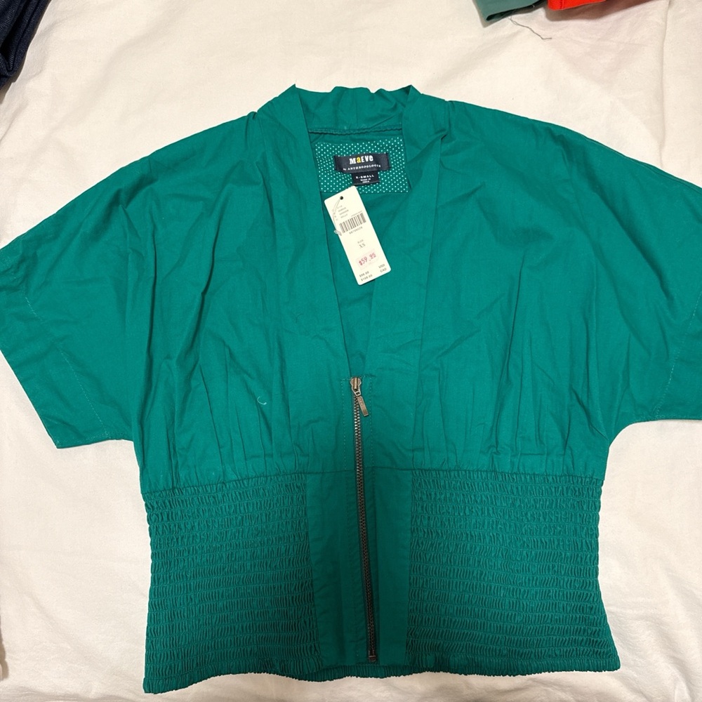 Anthropologie Maeve Teal Blouse